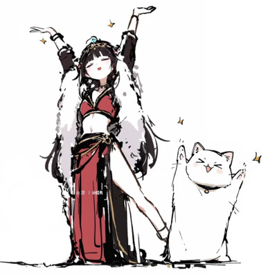 古风少女与咪头像