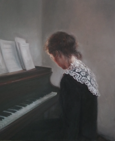 安娜·马迪亚是一位意大利当代具象画家，以高度写实却富有情绪深度的人物绘画而受到关注。她的作品多以女性形象为核心，画面构图克制而亲密，人物常处于沉思、停顿或自我凝视的状态之中。马迪亚擅长运用柔和而精准的…