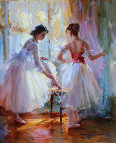 《In the Dressing Room_在更衣室里》 布面油画