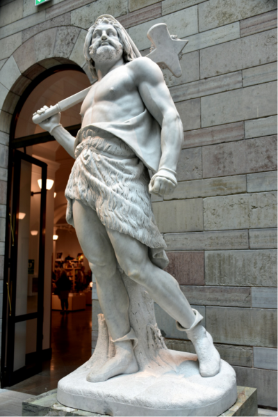 ▲[瑞典] 本特·厄兰·福格尔伯格《雷神索尔》，1844年，大理石雕像瑞典斯德哥尔摩 国家博物馆藏