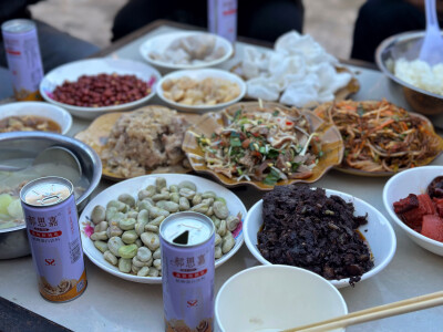 小伙伴特别邀请一年一度杀猪菜
天光吃到天黑从杀死猪猪到吃掉猪猪不超过两小时超级新鲜超级原味的烤猪猪
吃到翻白眼然后再吃席
大理的南涧山头冬樱飞舞小狗跳跃
江山辽阔绝美我大中华