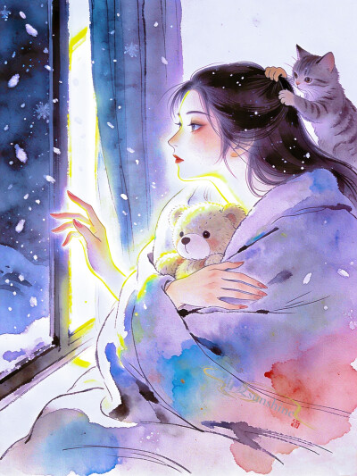 当你孤单，你会想起谁#写给时光的情书#当你孤单你会想起谁#创作人计划#画画的日常