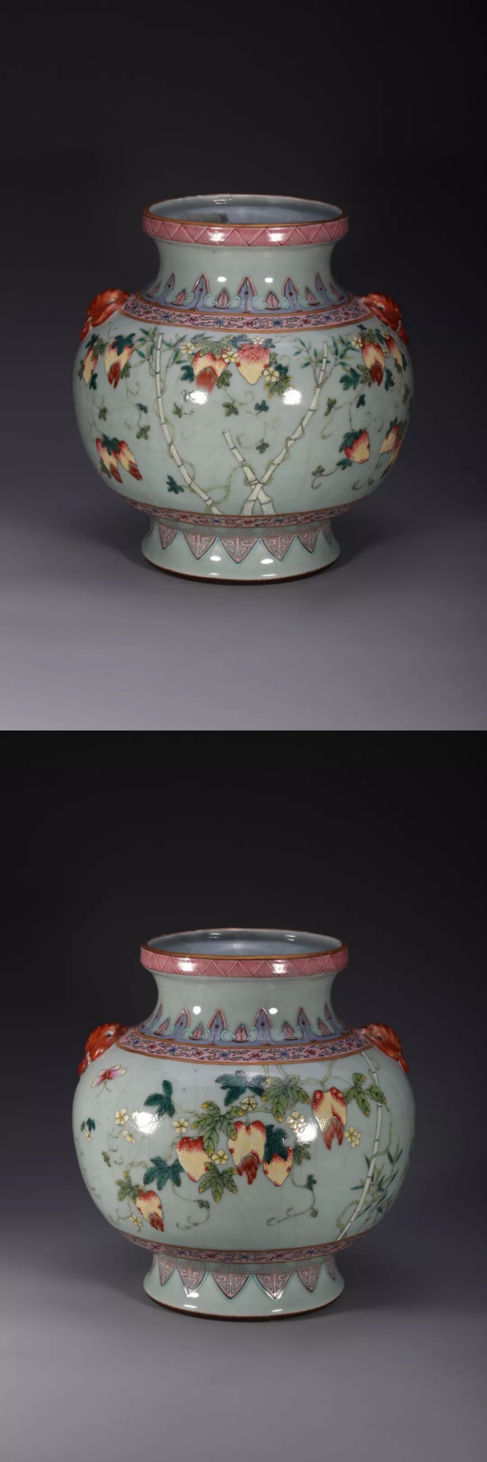 清乾隆 粉彩癞瓜纹蝙蝠耳尊
观复博物馆藏