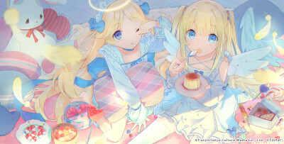 插画 画师：二反田こな 绘画作品
来源@帕布瑞卡（微博）