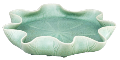 清雍正 仿龙泉釉荷叶式洗