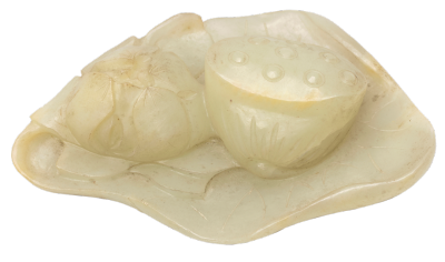 清 青玉荷叶莲蓬