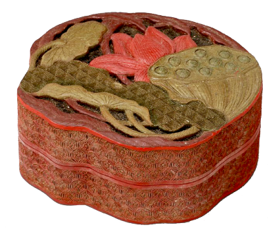 清 堆彩莲蓬纹盒