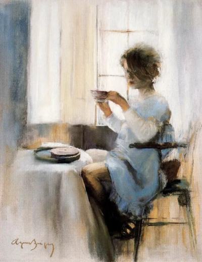 卡耶塔诺·德·阿尔克尔·布伊加斯是一位西班牙当代画家，以高度精致、富有心理暗示的具象绘画而受到关注。他的作品多以人物为主体，画面气氛冷静而克制，人物常呈现出沉默、内省或若有所思的状态。布伊加斯擅长运用细…