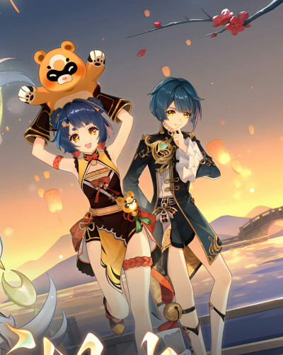 来源@小熊丘丘糖
原神 西湖联动角色高清海报
兹白 魈 香菱 行秋