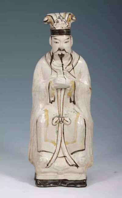 磁州窑白釉褐彩文官坐像 金代
观复博物馆藏