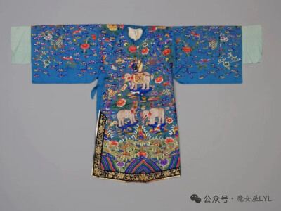 缎绣太平有象纹男蟒清光绪（1875—1908） 