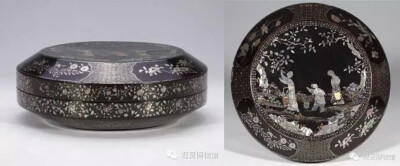 嵌螺钿采桑图圆捧盒 明晚期
观复博物馆藏
