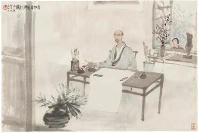 瘦如黄雀闲如鸥，傅抱石，1962，私人收藏（曾为欧云夫妇收藏)