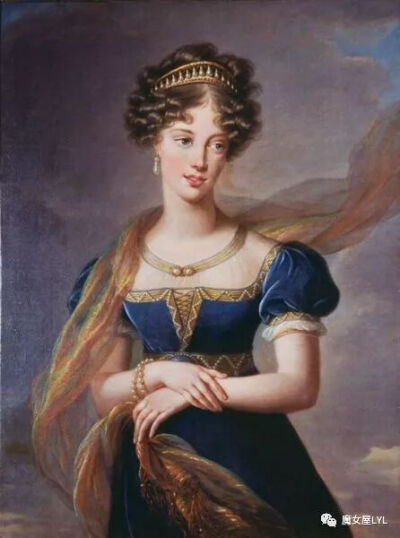 伊丽莎白路易丝·维热·勒布伦|贝里公爵夫人身着蓝色天鹅绒连衣裙| ​​​