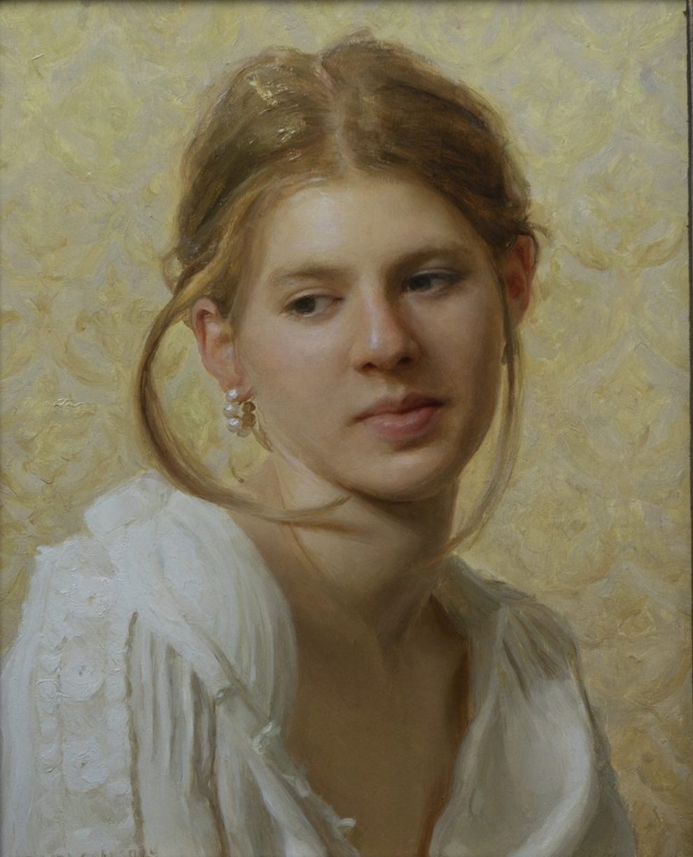 卡罗琳·尼尔森 是一位美国当代古典写实肖像画家，现居北卡罗来纳州。成长于弗吉尼亚阿灵顿，从小酷爱绘画，2016 年进入 VCU 就读后，因不满现代艺术课程技术性不足，于 2018 年退学，转向传统技法自学 。