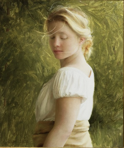 卡罗琳·尼尔森 是一位美国当代古典写实肖像画家，现居北卡罗来纳州。成长于弗吉尼亚阿灵顿，从小酷爱绘画，2016 年进入 VCU 就读后，因不满现代艺术课程技术性不足，于 2018 年退学，转向传统技法自学 。