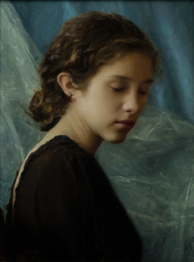 卡罗琳·尼尔森 是一位美国当代古典写实肖像画家，现居北卡罗来纳州。成长于弗吉尼亚阿灵顿，从小酷爱绘画，2016 年进入 VCU 就读后，因不满现代艺术课程技术性不足，于 2018 年退学，转向传统技法自学 。