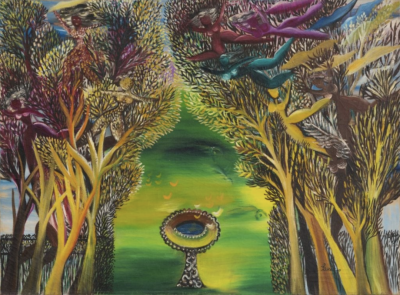 露西亚·威尔科克斯，《鸟泉》（1947）。 图片：由贝里·坎贝尔提供。