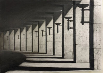 郭佳文 《形》 52cm×40cm 纸本炭笔  2020年  指导教师：杨澄