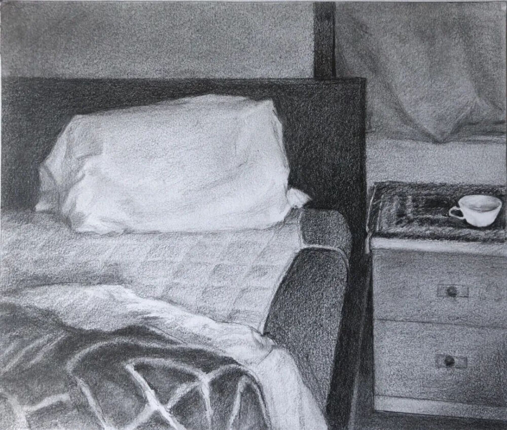 孙文亮 《祝好梦》 22cm×18cm 
纸本铅笔  2020年  指导教师：余陈
