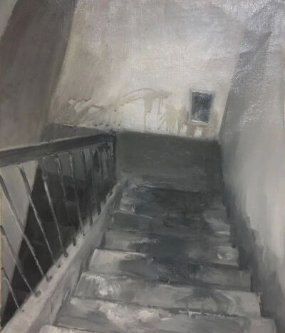 连润璘 《楼梯》 30cm×30cm 
布面油画  2020年  指导教师：余陈

