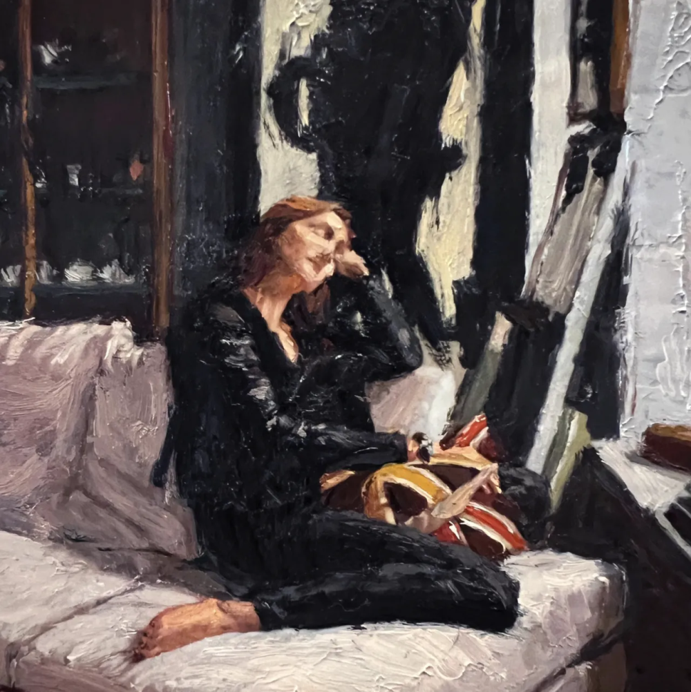 文森特·贾拉诺是一位美国当代具象画家，以明亮而富有生命力的人物与日常场景绘画而广受关注。他的作品常取材于身边的人与城市生活瞬间，画面充满自然光感与轻松却真诚的氛围。贾拉诺擅长运用清晰而自信的笔触、丰富但不浮夸的色彩，以及对光线与肤色的敏锐把握，使人物显得亲近、生动且充满现实温度，画面在写实基础上散发出愉悦而开放的气质。