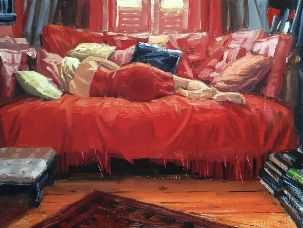 文森特·贾拉诺是一位美国当代具象画家，以明亮而富有生命力的人物与日常场景绘画而广受关注。他的作品常取材于身边的人与城市生活瞬间，画面充满自然光感与轻松却真诚的氛围。贾拉诺擅长运用清晰而自信的笔触、丰富但不浮夸的色彩，以及对光线与肤色的敏锐把握，使人物显得亲近、生动且充满现实温度，画面在写实基础上散发出愉悦而开放的气质。