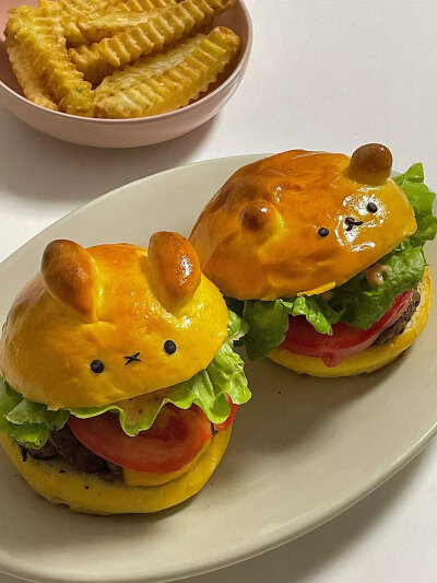 米菲兔汉堡美食教程