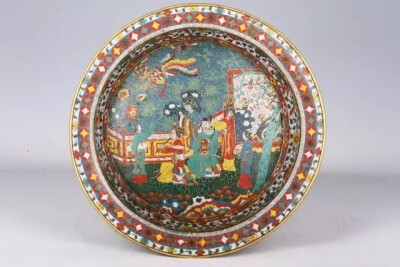 景泰蓝“吹萧引凤”纹折沿洗  明晚期
观复博物馆藏
