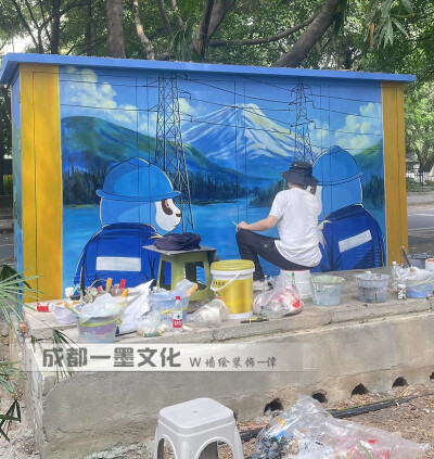 电箱墙绘，电箱壁画，电箱绘画，城市美化，社区美化