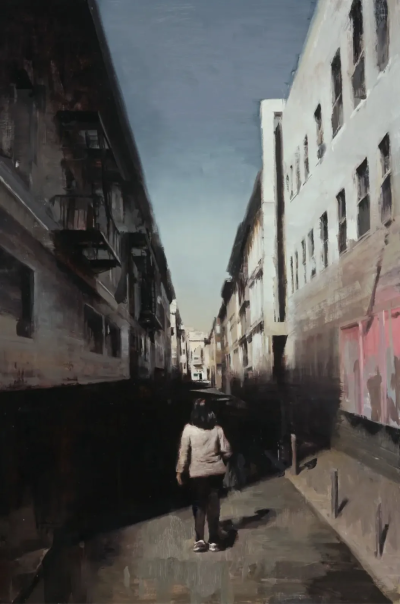 金·科根是一位爱尔兰当代具象绘画艺术家，以深沉而富有心理张力的人物肖像闻名。她的作品多聚焦于单一人物，画面简洁、构图集中，人物常直视或若有所思地面对观者，呈现出一种安静却不容回避的存在感。金·科根的用色…