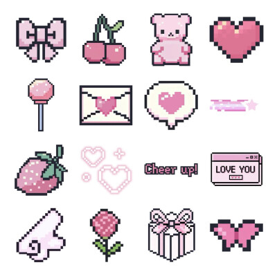 像素情人节素材