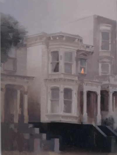 金·科根是一位爱尔兰当代具象绘画艺术家，以深沉而富有心理张力的人物肖像闻名。她的作品多聚焦于单一人物，画面简洁、构图集中，人物常直视或若有所思地面对观者，呈现出一种安静却不容回避的存在感。金·科根的用色…