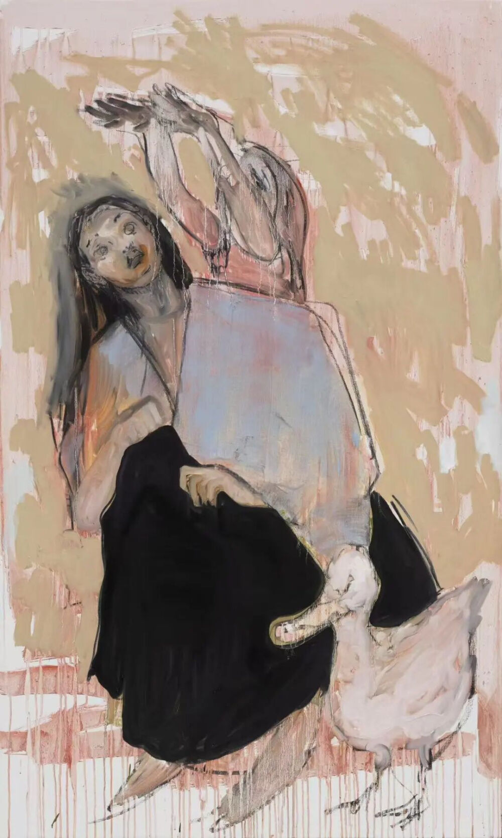 孙玛侬《Gouttelettes》布面油画，150×90cm，2025年