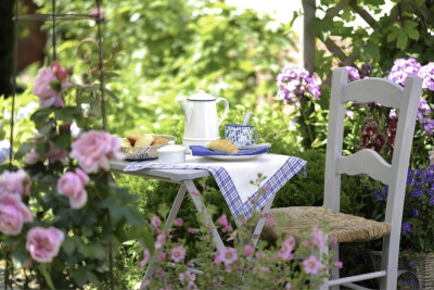 在自己的小庭院里
满满的都是幸福的味道。
