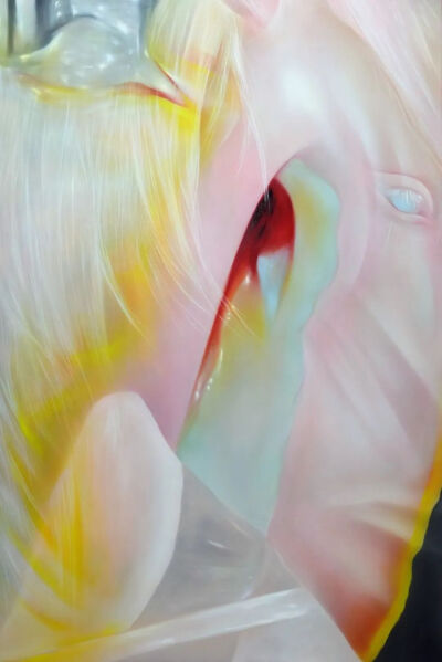 马若骢《情丝七千七》
布面油画丙烯，120x80cm，2024年
