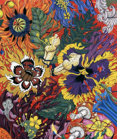 佩内洛普·戈特利布 (Penelope Gottlieb) 从形式和主题上彻底颠覆了花卉绘画的传统。在她的“入侵植物”系列中，戈特利布挪用并大幅改动了约翰·詹姆斯·奥杜邦 (John James Audubon) 档案中现有的数码版画——怪不得那…