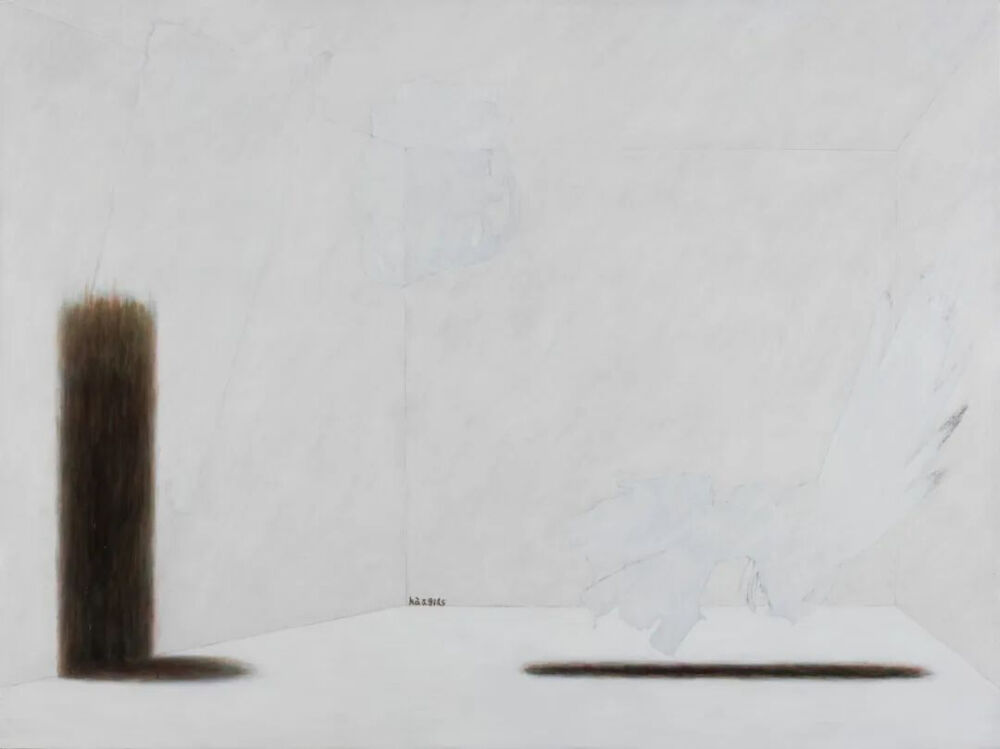 刘梓峰《一段语音与三个手势的对应关系—2》
木板油画，120×160cm，2024年
