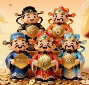 比亚迪五路财神品牌勋章