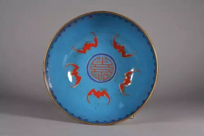 清代  景泰蓝五蝠捧寿纹碗
观复博物馆藏
