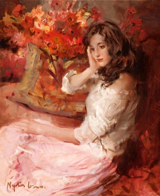 尼迪亚·洛萨诺1947年出生于西班牙瓦伦西亚是巴伦西亚大师何塞·埃斯佩尔的弟子她在19岁的时候进入圣卡洛斯美术学院期间在校荣获各种绘画奖项足见绘画在同辈中绝对是拔尖的1971年完成学业后她并没有选择在校任教而是移居巴塞罗纳，开始了绘画职业生涯后来还开办了自己的画室