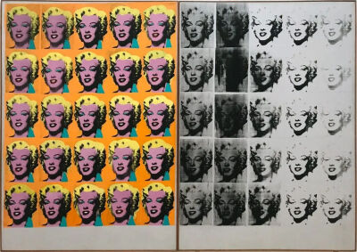 安迪·沃霍尔（Andy Warhol）
《玛莉莲双联作》（Marilyn Diptych）
1962年，压克力、画布，205.4cm×144.8cm
Andy Warhol视觉艺术基金会
