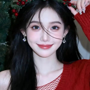 红色系女生头像