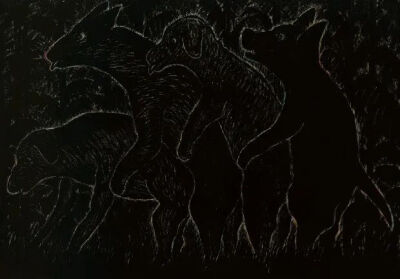 倪再沁《倪氏寓言：哪一只最爽（一）》
1992-1993年，水墨，176cm×251cm
国立台湾美术馆
