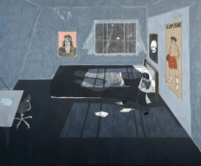 弗朗西斯科·罗德里格斯《睡觉的男孩》，布面油画，140×170cm，2024。图片由艺术家和空白空间提供。