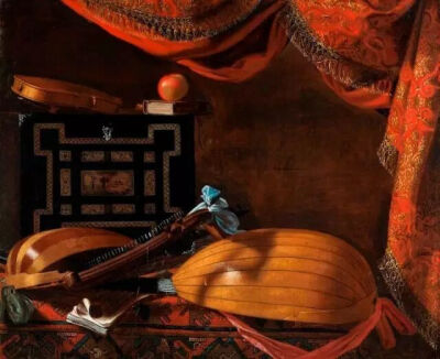 ▲  油画《乐器室内》（1665-1670）
巴斯克尼斯作
蒙特利尔美术馆
