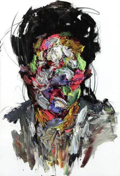 这是一些看着很过瘾的作品，韩国画家kwangho shin的创作。
轮廓廓包裹着色彩，内部层层叠叠的色彩交织在一起，从模糊的面部轮廓和斑斓的面部色彩体现出，艺术家对于人类情感复杂性的表达。
