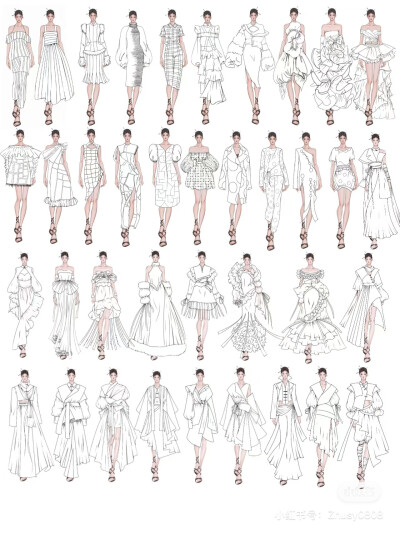 设计配饰，服装设计，线稿创意