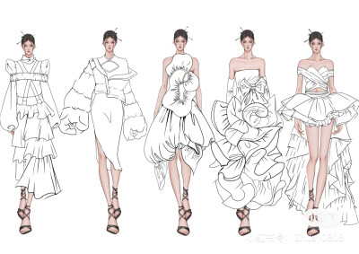 设计配饰，服装设计，线稿创意
