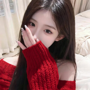 新年红色氛围女头